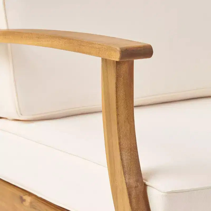 Christopher Knight Home Havana Ensemble de 5 fauteuils de jardin et foyer en bois d'acacia avec coussins
