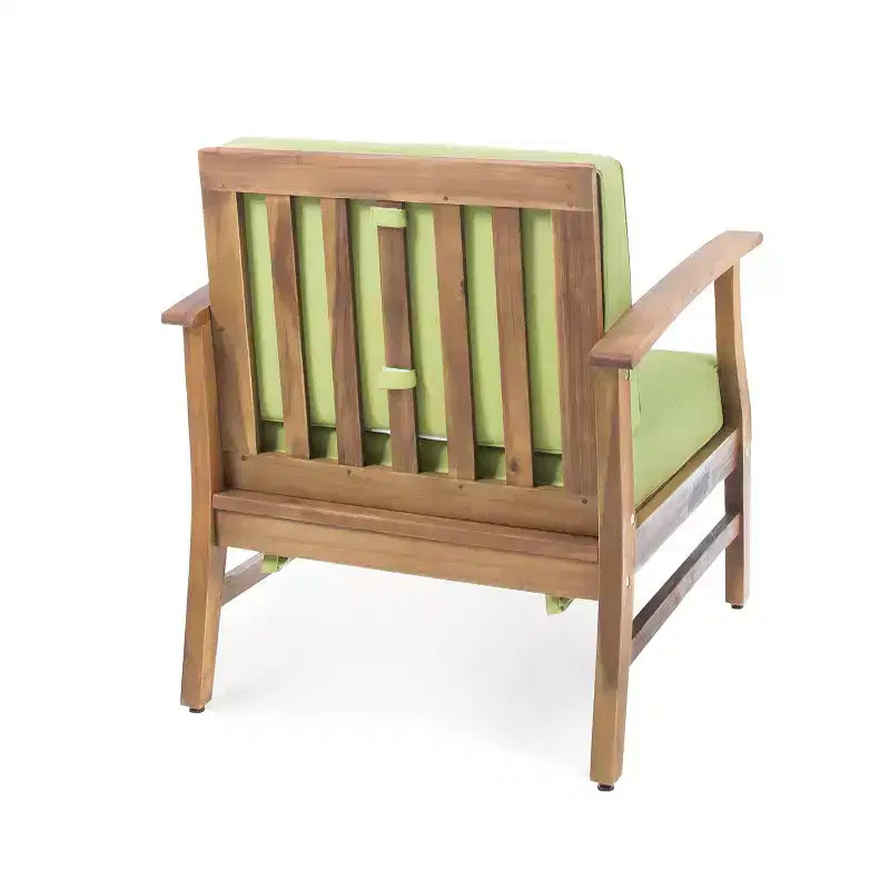 Christopher Knight Home Havana Ensemble de 5 fauteuils de jardin et foyer en bois d'acacia avec coussins