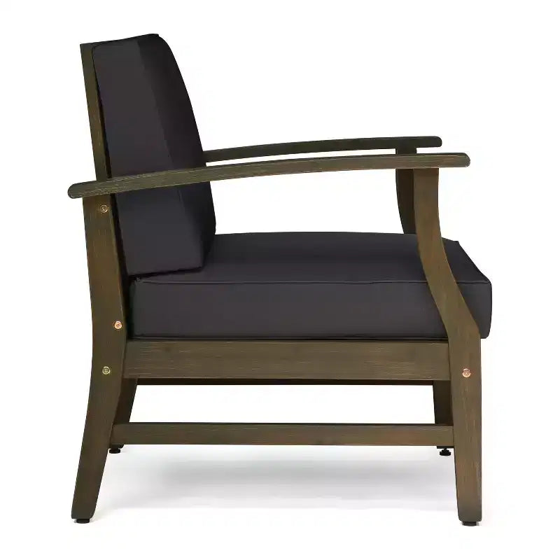 GDFStudio Ensemble de 5 pièces de chaises de club et foyer de Pâques en bois d'acacia avec coussins