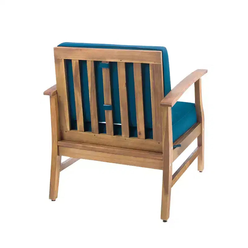 GDFStudio Ensemble de 5 pièces de chaises de club et foyer de Pâques en bois d'acacia avec coussins