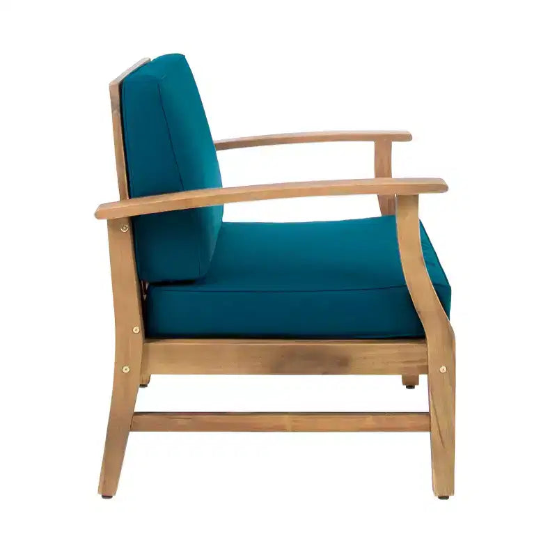 GDFStudio Ensemble de 5 pièces de chaises de club et foyer de Pâques en bois d'acacia avec coussins