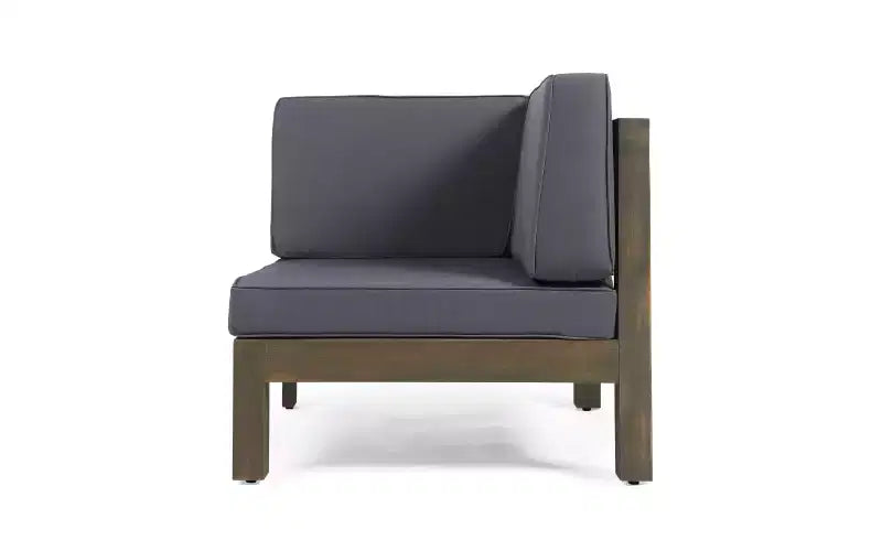 Christopher Knight Home Kaena Ensemble de conversation d'extérieur 5 places en bois d'acacia et fauteuil club avec coussins
