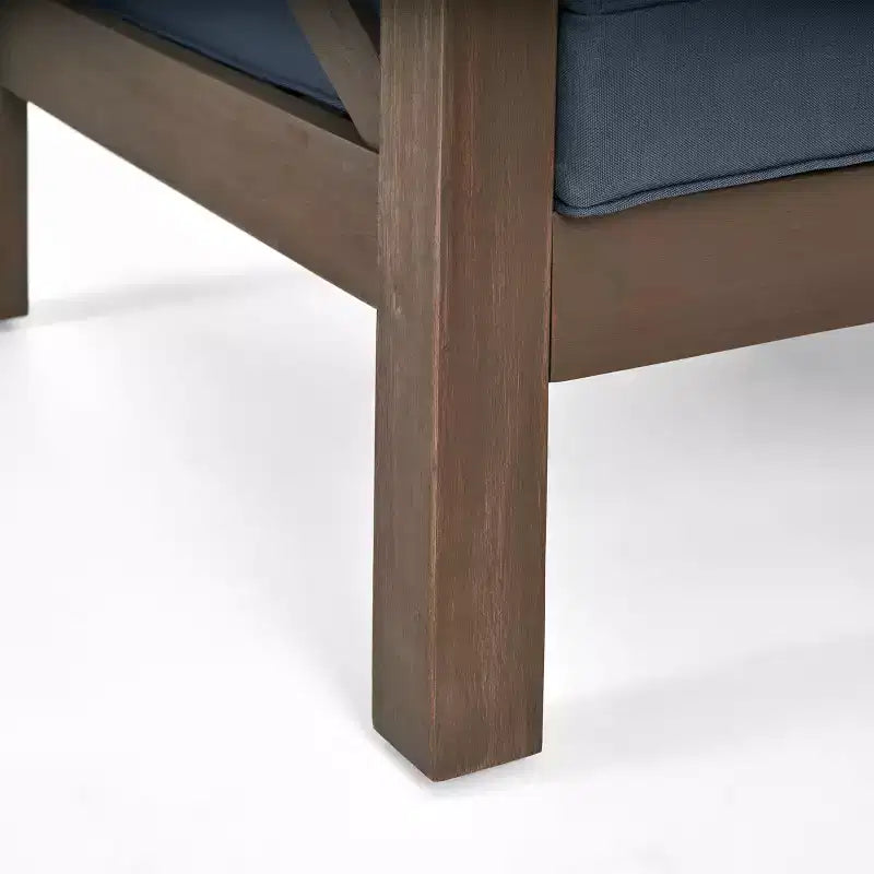 Christopher Knight Home Kaena Ensemble de conversation d'extérieur 5 places en bois d'acacia et fauteuil club avec coussins