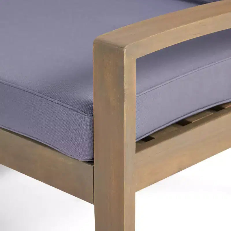 Christopher Knight Home Parma Ensemble de 5 places rembourrées avec table basse en bois d'acacia à lattes pour terrasse