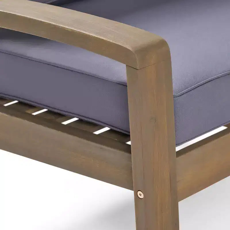 Christopher Knight Home Parma Ensemble de 5 places rembourrées avec table basse en bois d'acacia à lattes pour terrasse