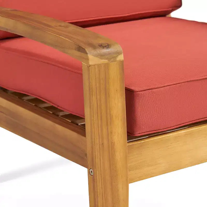 Christopher Knight Home Parma Ensemble de 5 places rembourrées avec table basse en bois d'acacia à lattes pour terrasse