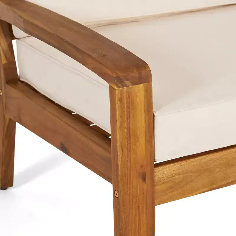 Christopher Knight Home Parma Ensemble de 5 places rembourrées avec table basse en bois d'acacia à lattes pour terrasse