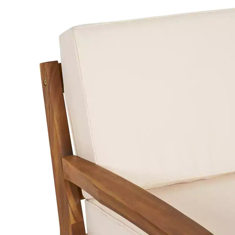 Christopher Knight Home Parma Ensemble de 5 places rembourrées avec table basse en bois d'acacia à lattes pour terrasse