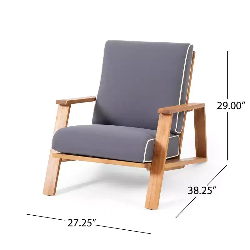 Christopher Knight Home Paloma Ensemble de conversation d'extérieur 4 places en bois d'acacia avec coussins