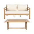 Christopher Knight Home Barret Outdoor Acacia Wood Slat Design Loveseat and Coffee Table Seating Set