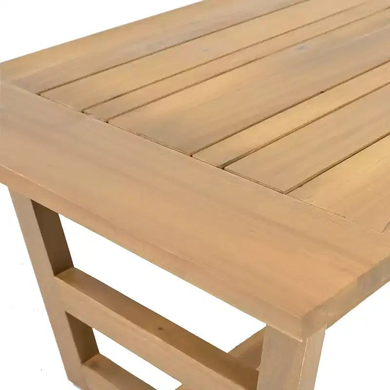 Ensemble de salon Christopher Knight Home Barret avec causeuse et table basse en bois d'acacia à lattes pour extérieur