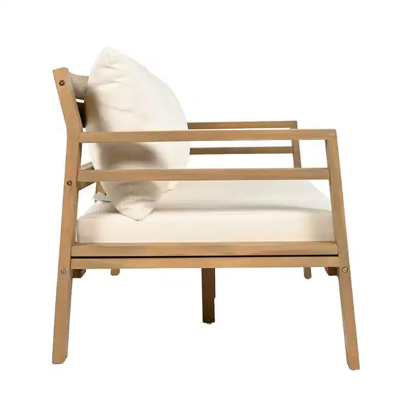 Ensemble de salon Christopher Knight Home Barret avec causeuse et table basse en bois d'acacia à lattes pour extérieur