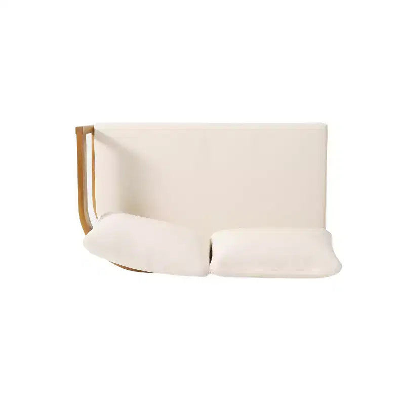 GDFStudio Burrough Canapé d'angle 5 places d'extérieur en bois d'acacia avec coussins, teck/beige