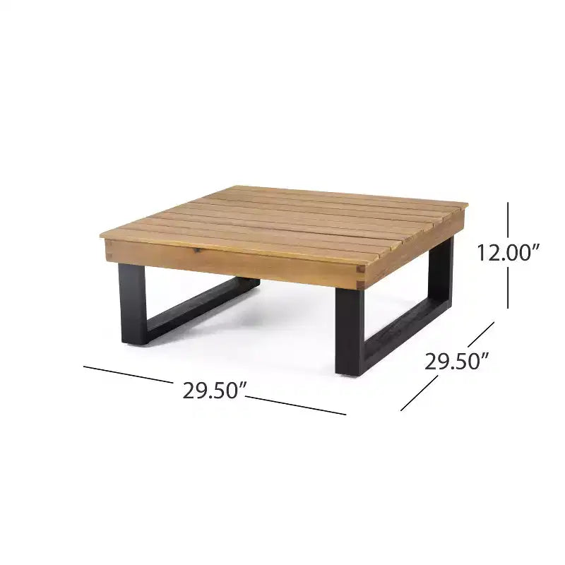 GDFStudio Raleigh Ensemble de conversation sectionnel extérieur 5 places en bois d'acacia avec coussins, teck/beige