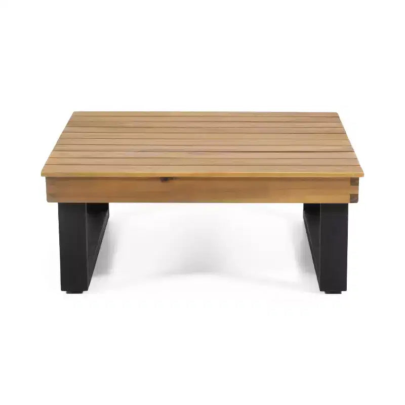 GDFStudio Raleigh Ensemble de conversation sectionnel extérieur 5 places en bois d'acacia avec coussins, teck/beige
