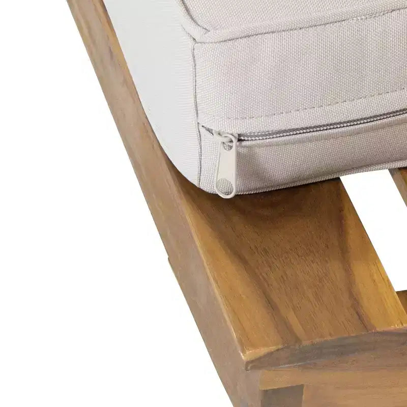 GDFStudio Raleigh Ensemble de conversation sectionnel extérieur 5 places en bois d'acacia avec coussins, teck/beige