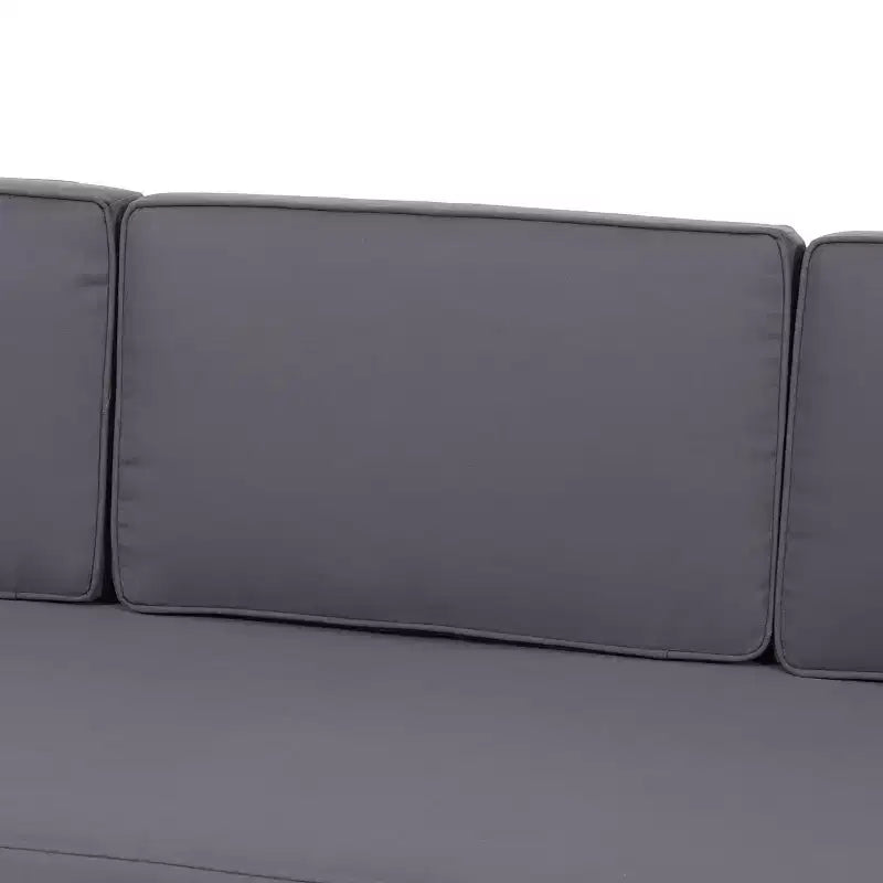 Christopher Knight Home Sloane Ensemble de conversation d'extérieur avec canapé 3 places en bois d'acacia et ottoman, teck et gris foncé