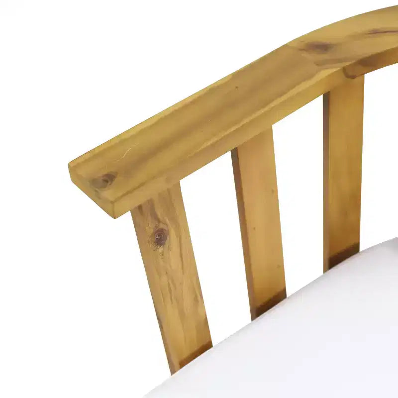 Christopher Knight Home Oleander Ensemble conversation 3 pièces de chaises de club d'extérieur en bois d'acacia avec coussins, teck et blanc