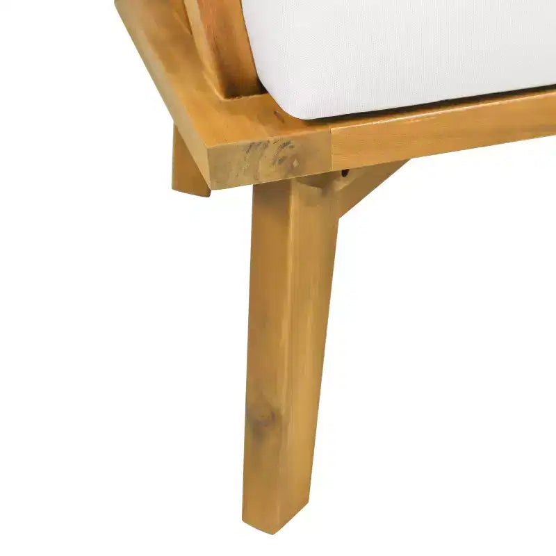 Christopher Knight Home Oleander Ensemble conversation 3 pièces de chaises de club d'extérieur en bois d'acacia avec coussins, teck et blanc