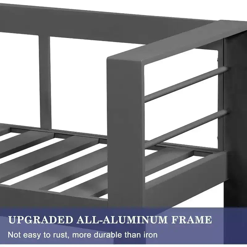 Heynemo – Ensemble de meubles de patio extérieurs en aluminium, canapé modulaire d'extérieur en métal avec coussin de 12,7 cm et table basse pour balcon, jardin