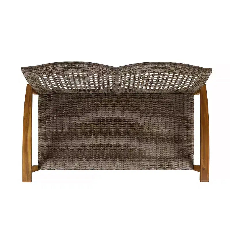 Christopher Knight Home Hampton Ensemble de canapé deux places et table basse d'extérieur en bois d'acacia et osier
