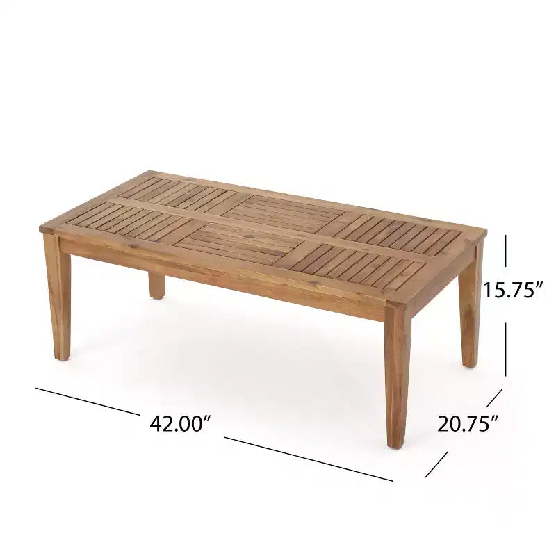 Christopher Knight Home Hampton Ensemble de canapé deux places et table basse d'extérieur en bois d'acacia et osier