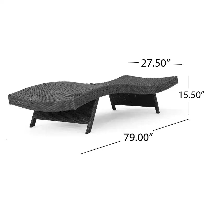 Ensemble de conversation GDFStudio Olivia de 3 pièces en osier, sans accoudoirs, avec chaises longues réglables