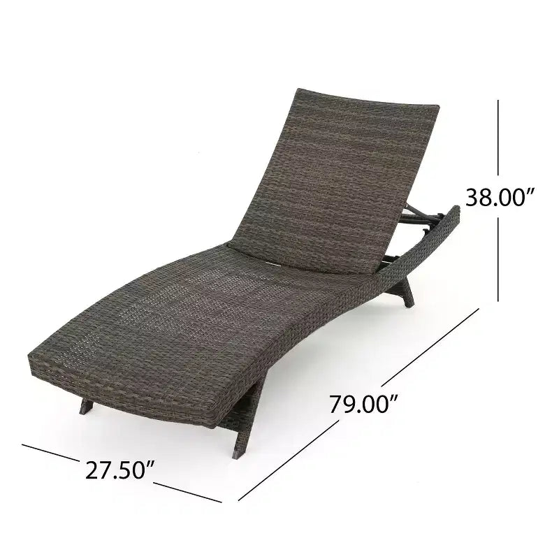 Ensemble de conversation GDFStudio Olivia de 3 pièces en osier, sans accoudoirs, avec chaises longues réglables