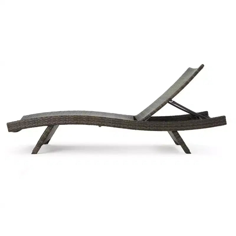 Ensemble de conversation GDFStudio Olivia de 3 pièces en osier, sans accoudoirs, avec chaises longues réglables