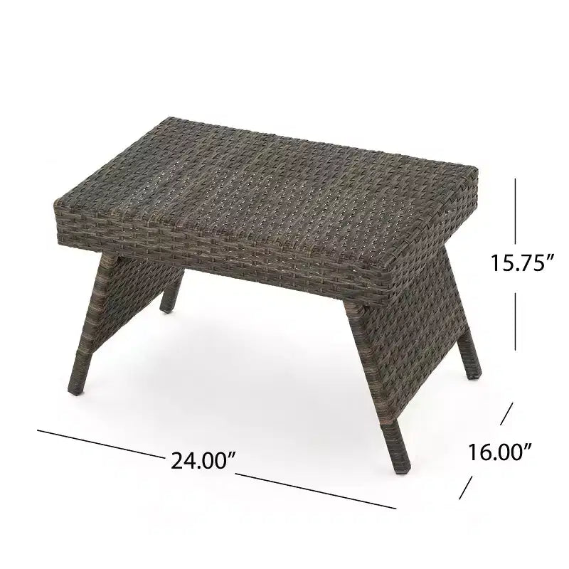 Ensemble de conversation GDFStudio Olivia de 3 pièces en osier, sans accoudoirs, avec chaises longues réglables