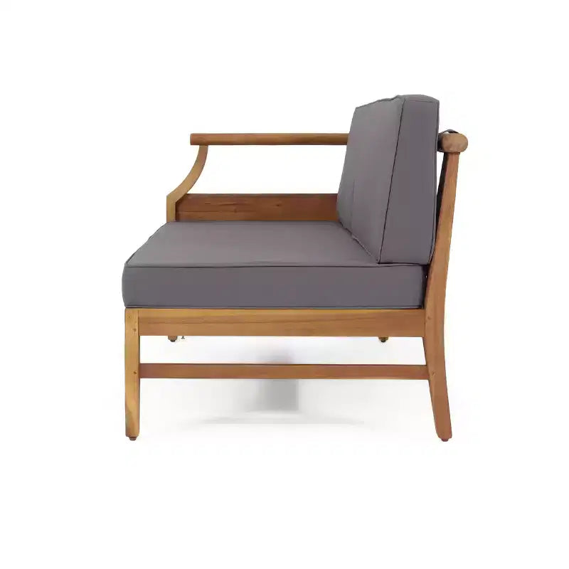 Christopher Knight Home Bianca Ensemble de conversation sectionnel 5 places en bois d'acacia pour extérieur avec coussins, teck/gris foncé