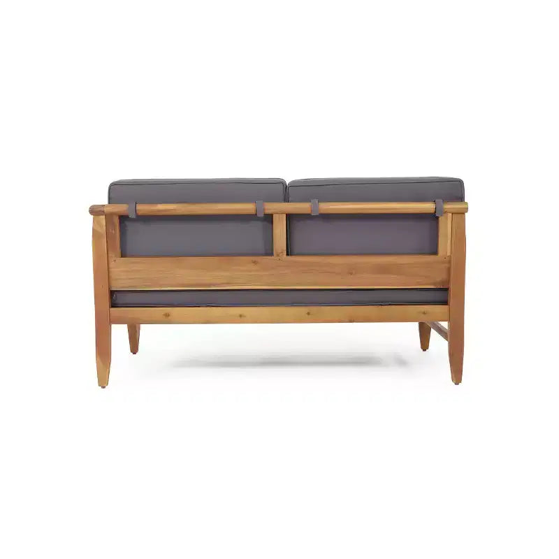 Christopher Knight Home Bianca Ensemble de conversation sectionnel 5 places en bois d'acacia pour extérieur avec coussins, teck/gris foncé