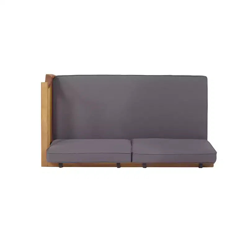 Christopher Knight Home Bianca Ensemble de conversation sectionnel 5 places en bois d'acacia pour extérieur avec coussins, teck/gris foncé