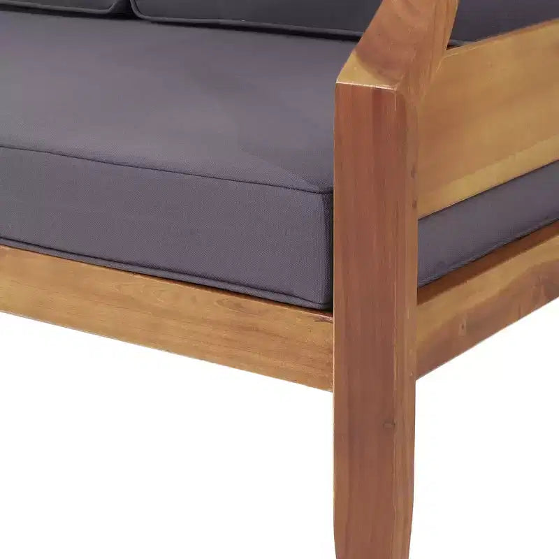 Christopher Knight Home Bianca Ensemble de conversation sectionnel 5 places en bois d'acacia pour extérieur avec coussins, teck/gris foncé