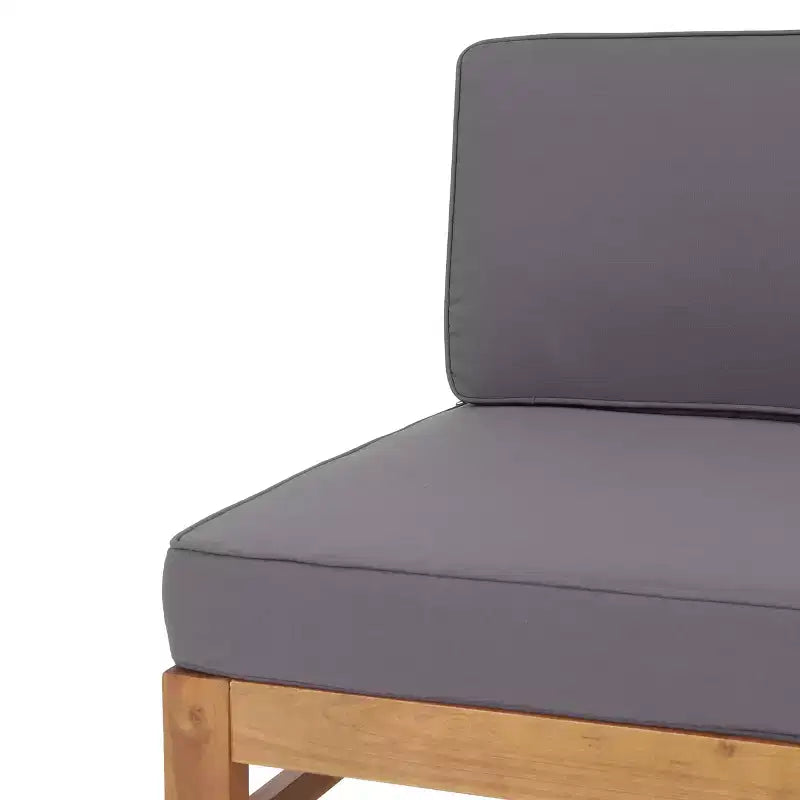 Christopher Knight Home Bianca Ensemble de conversation sectionnel 5 places en bois d'acacia pour extérieur avec coussins, teck/gris foncé