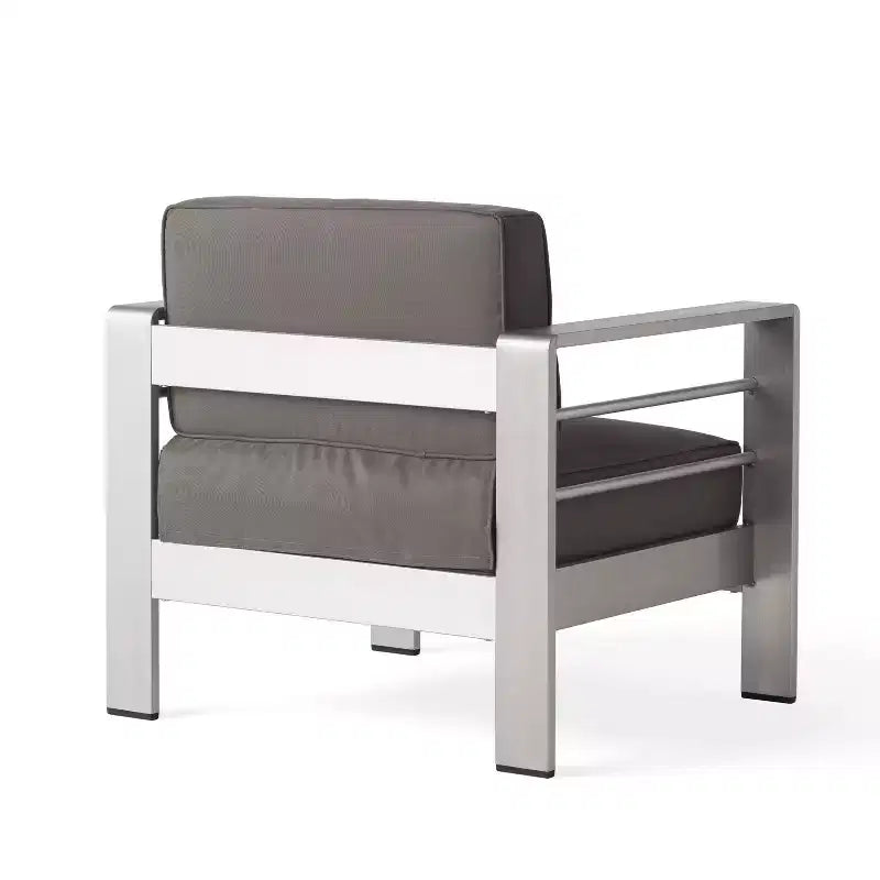 Christopher Knight Home Cape Coral Salon de jardin 7 places en aluminium avec foyer