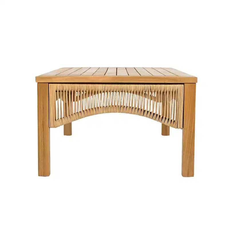 Christopher Knight Home Preston, ensemble de conversation d'extérieur 4 places en bois d'acacia et osier avec coussins
