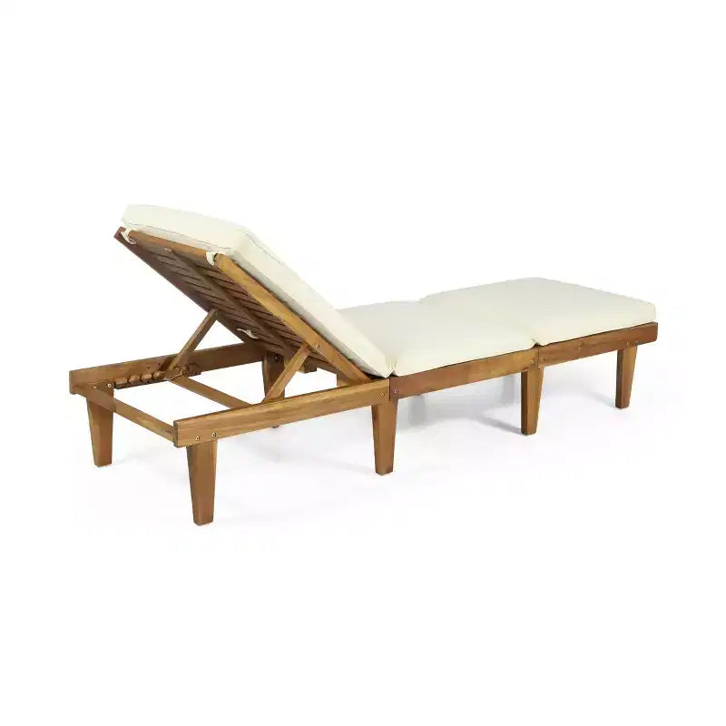 Christopher Knight Home Alisa Salon de jardin 3 pièces en bois d'acacia avec chaises longues sans accoudoirs réglables et coussins