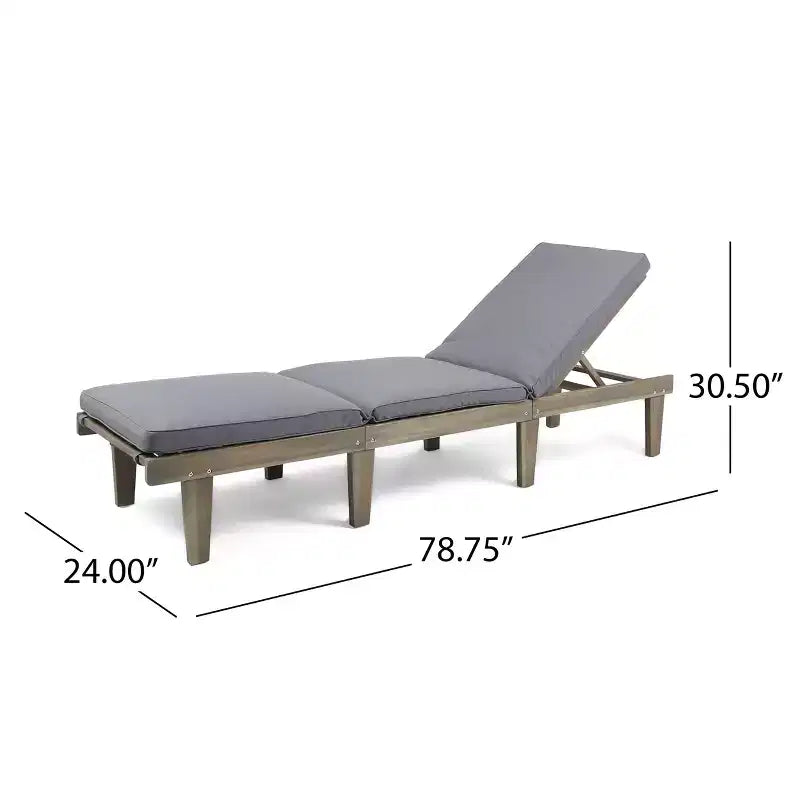 Christopher Knight Home Alisa Salon de jardin 3 pièces en bois d'acacia avec chaises longues sans accoudoirs réglables et coussins