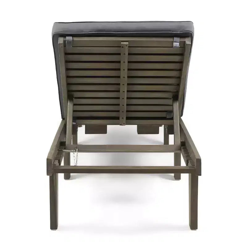 Christopher Knight Home Alisa Salon de jardin 3 pièces en bois d'acacia avec chaises longues sans accoudoirs réglables et coussins