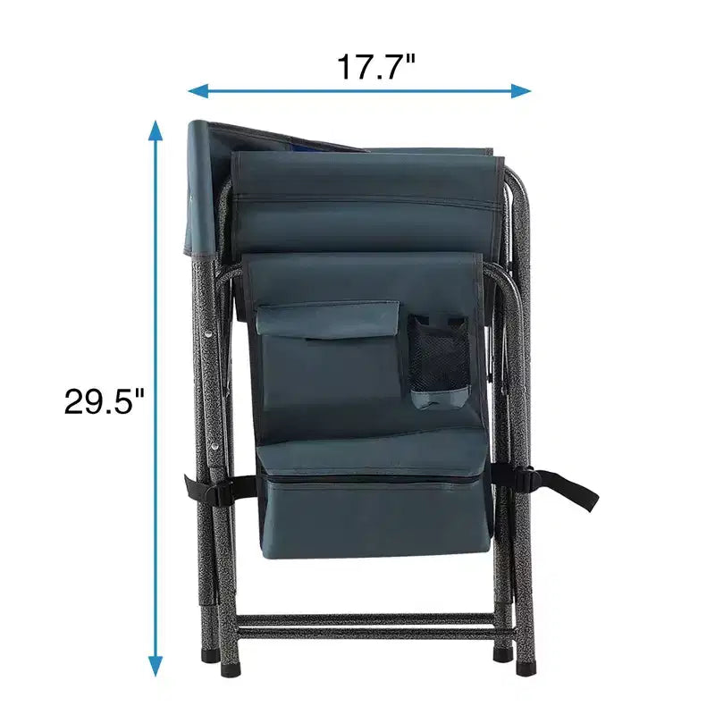 Chaise d'extérieur pliante rembourrée 1 pièce avec poches de rangement, chaise de réalisateur surdimensionnée légère pour camping intérieur et extérieur