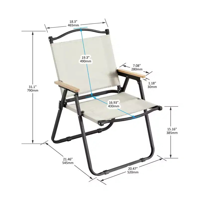 Lot de 2 chaises pliantes d'extérieur pour le camping, les pique-niques, la plage, le jardin, les barbecues, les fêtes ou la terrasse