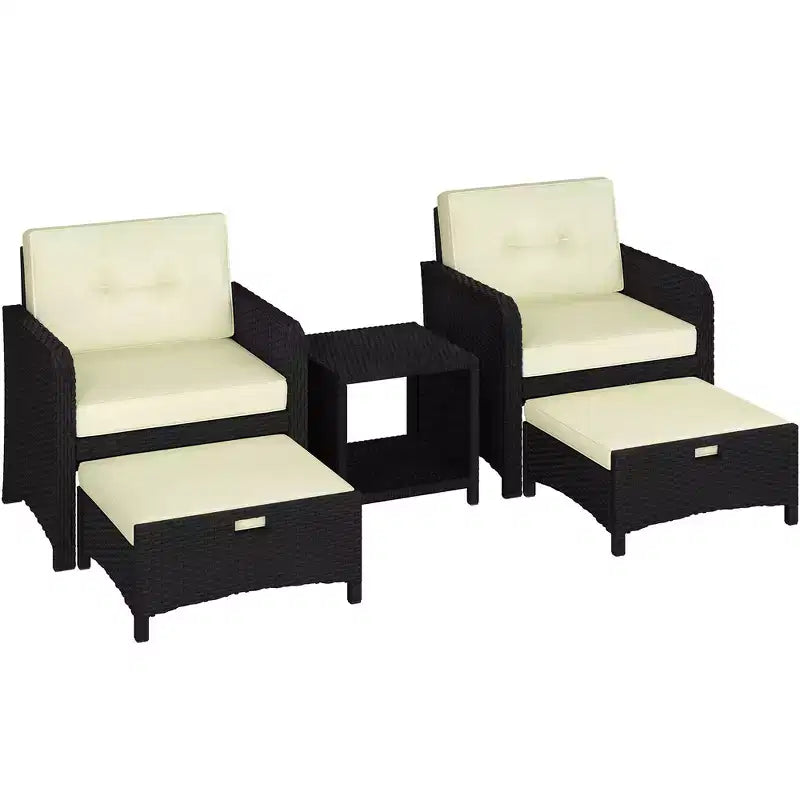 Yaheetech 5-Piece Patio Furniture Set with Cushions & Pillows for Backyard, Porch, Garden
