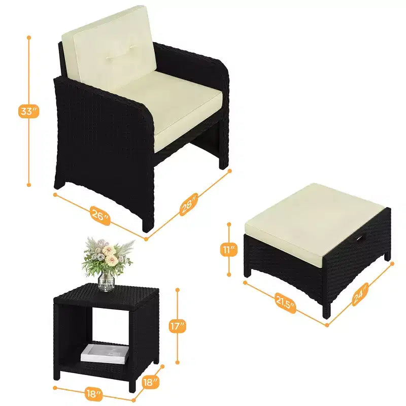 Ensemble de meubles de patio Yaheetech 5 pièces avec coussins et oreillers pour jardin, porche, patio