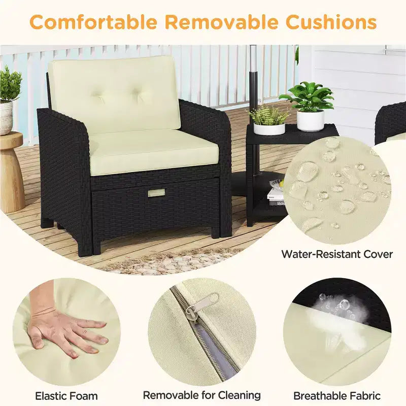 Ensemble de meubles de patio Yaheetech 5 pièces avec coussins et oreillers pour jardin, porche, patio