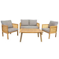 Sunnydaze Sanibel 4-Piece Patio Conversation Set - Gray