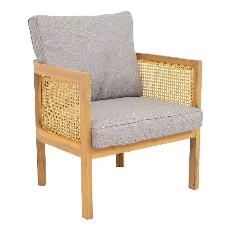 Sunnydaze Sanibel - Ensemble de conversation 4 pièces pour patio - Gris