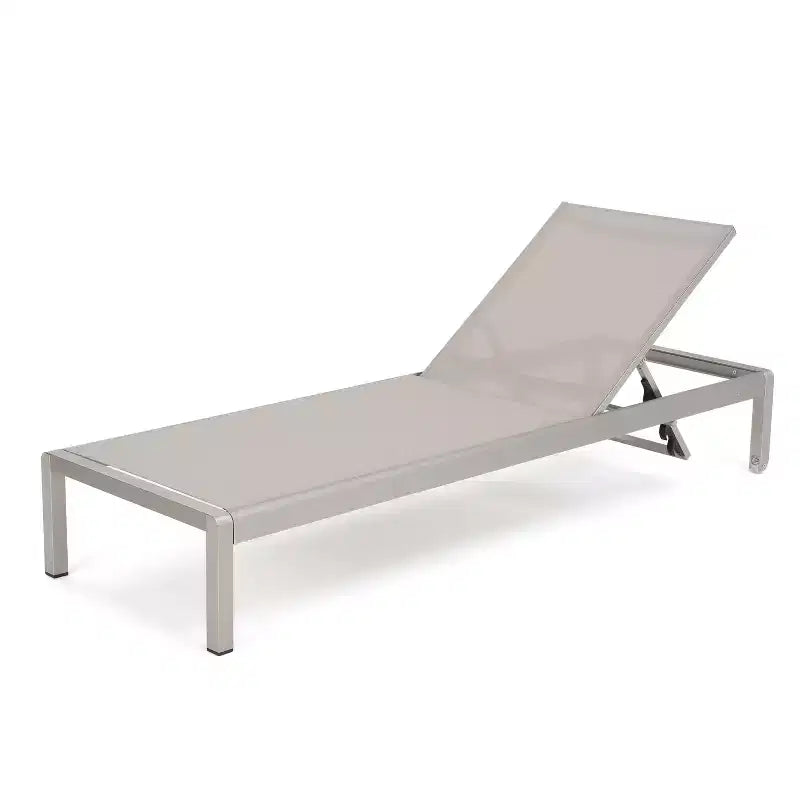 Christopher Knight Home Cape Coral Salon extérieur 3 pièces avec chaise longue, en maille et aluminium