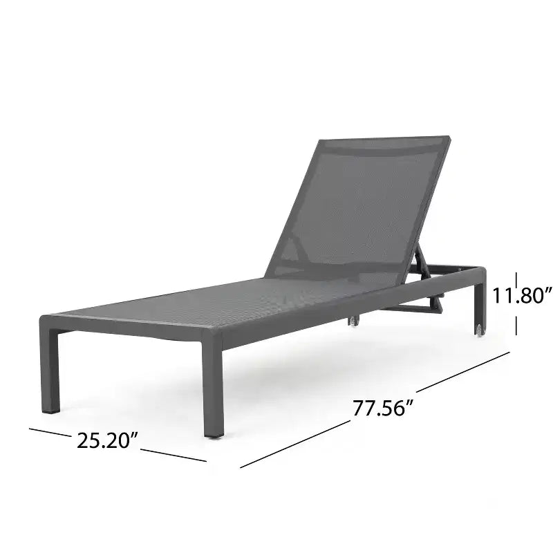 Christopher Knight Home Cape Coral Salon extérieur 3 pièces avec chaise longue, en maille et aluminium