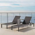 Christopher Knight Home Cape Coral Outdoor Mesh and Aluminum 3 Piece Chaise Lounge Chat Set